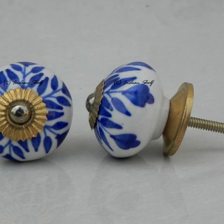 Navy Blue Leaf Knob (1)